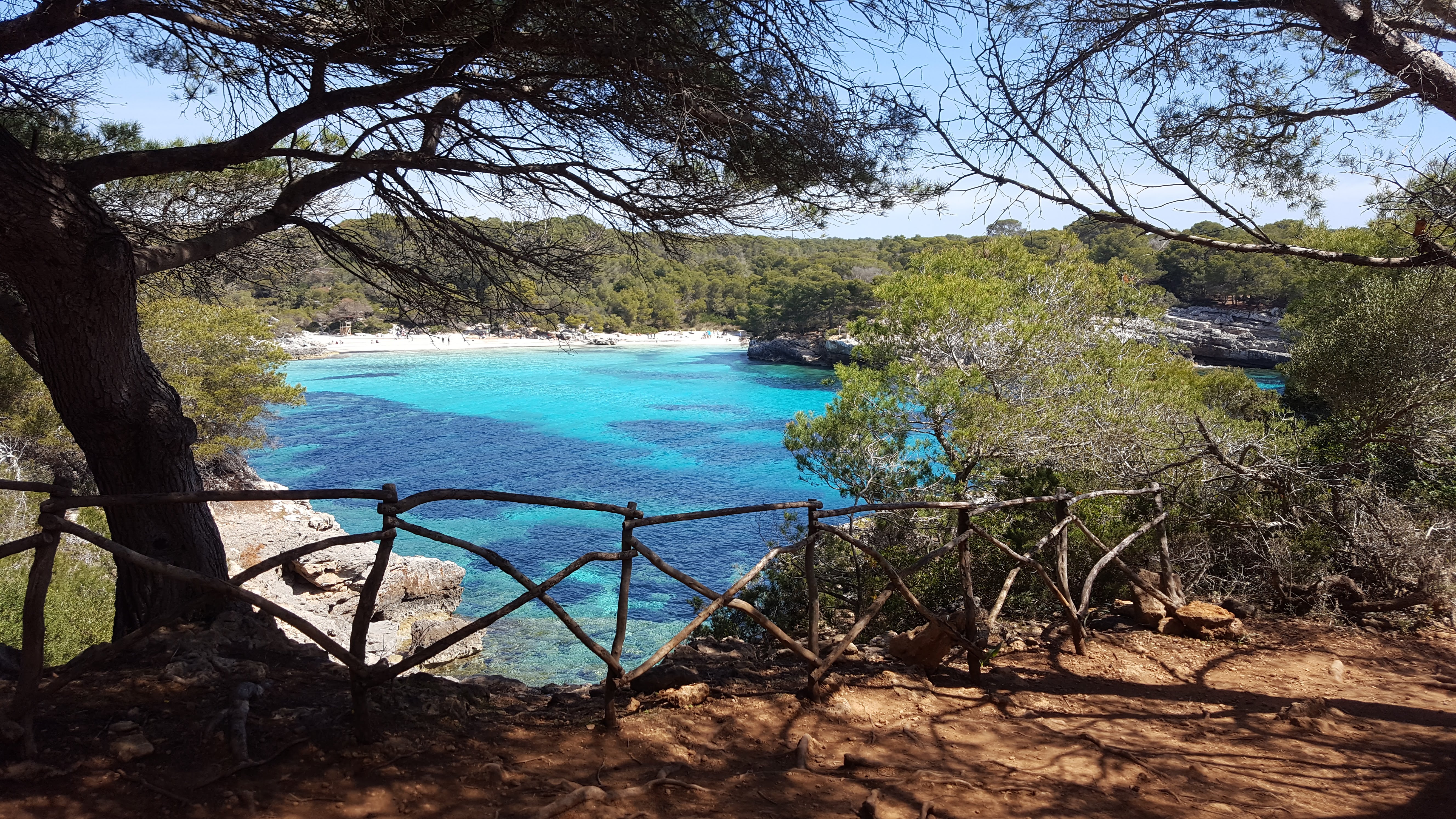 The double bay of Cala en Turqueta on Menorca, seen from the anchorage