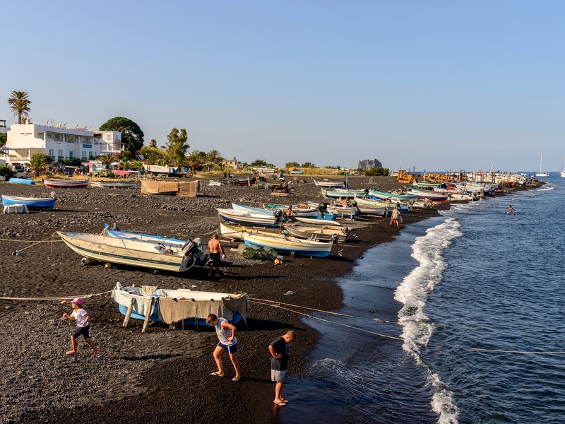 Aeolian Islands private sailing — Sciara del Fuoco — lava reaching the sea