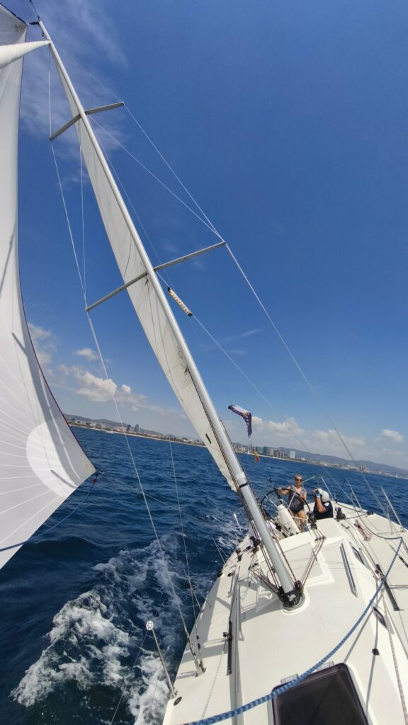 A full genoa on a day at sea