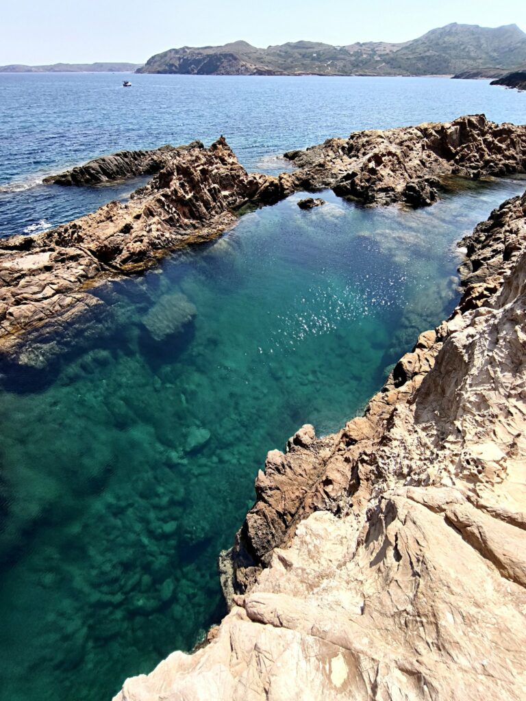 Clear water at the anchorage