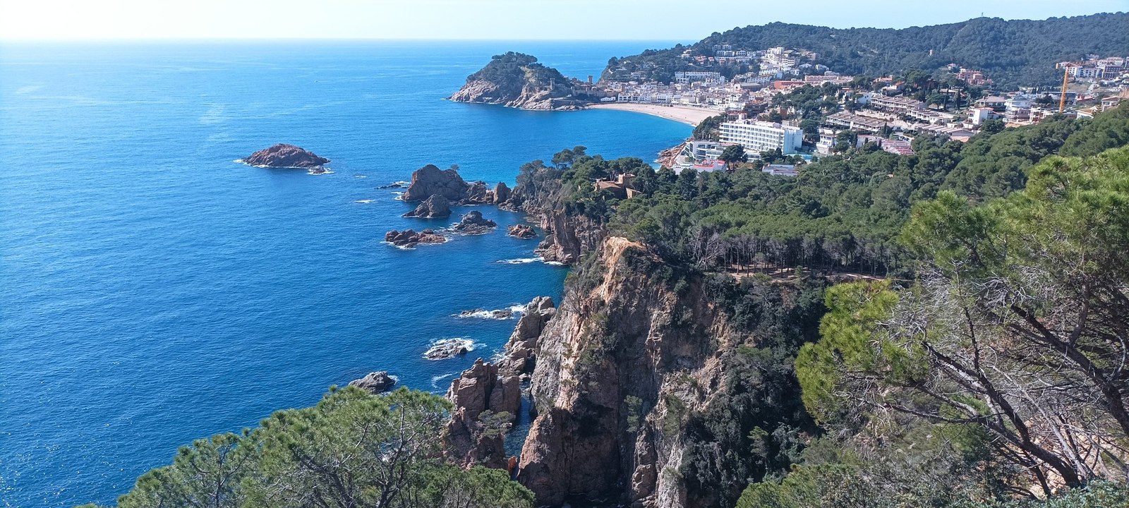 Tossa de Mar and the Vila Vella seen from above, Costa Brava