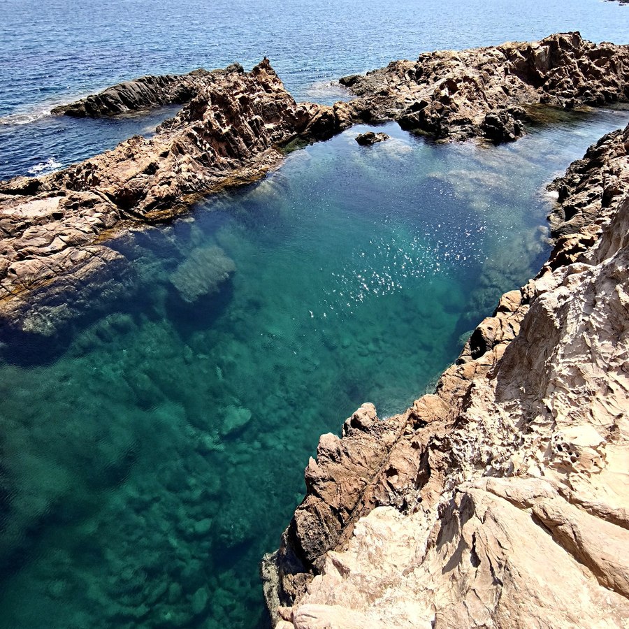 Clear water at the anchorage